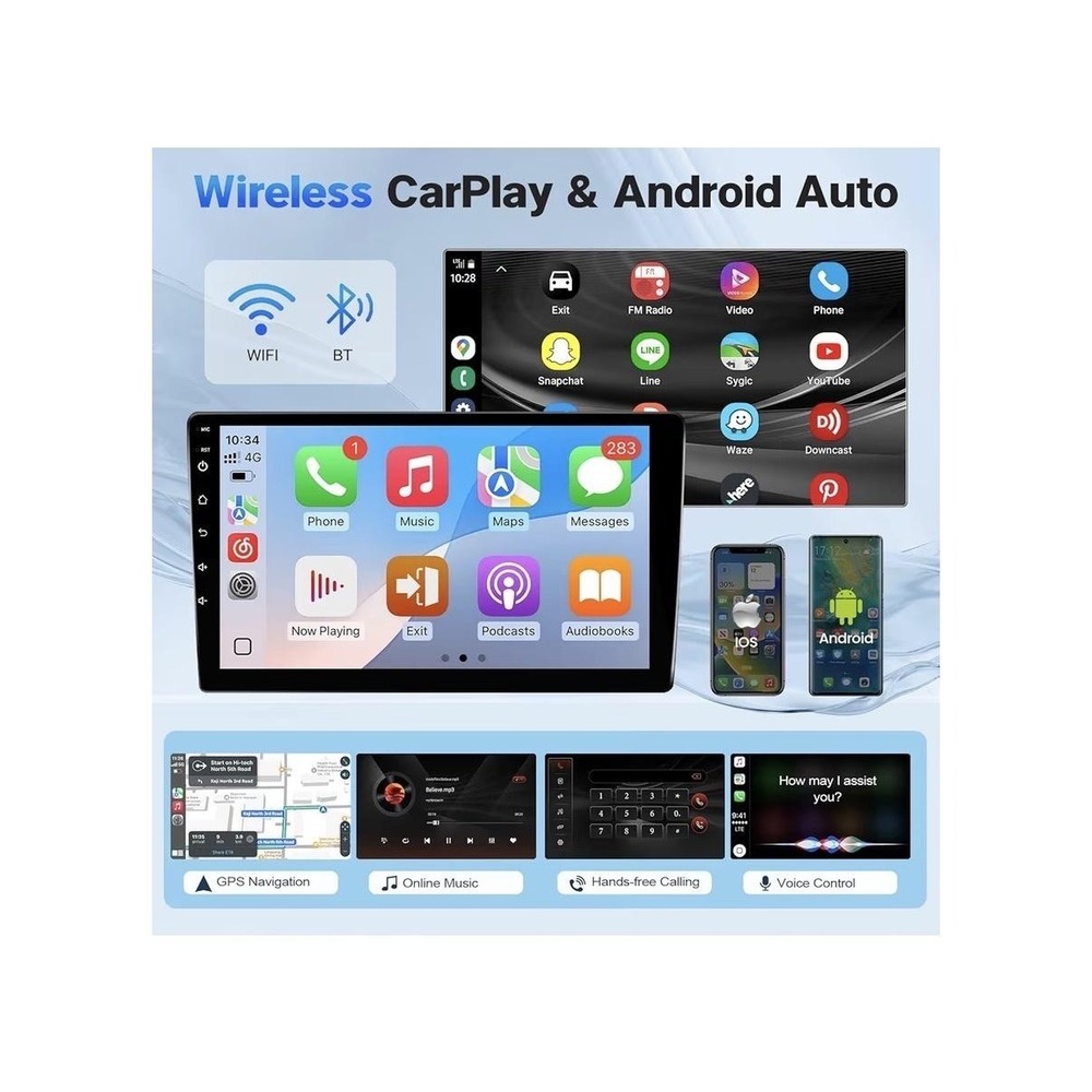 Leadfan 10.1in Android Car Stereo Nissan Sentra 2013-2019 CarPlay 2+32G WiFi - Picture 3 of 10